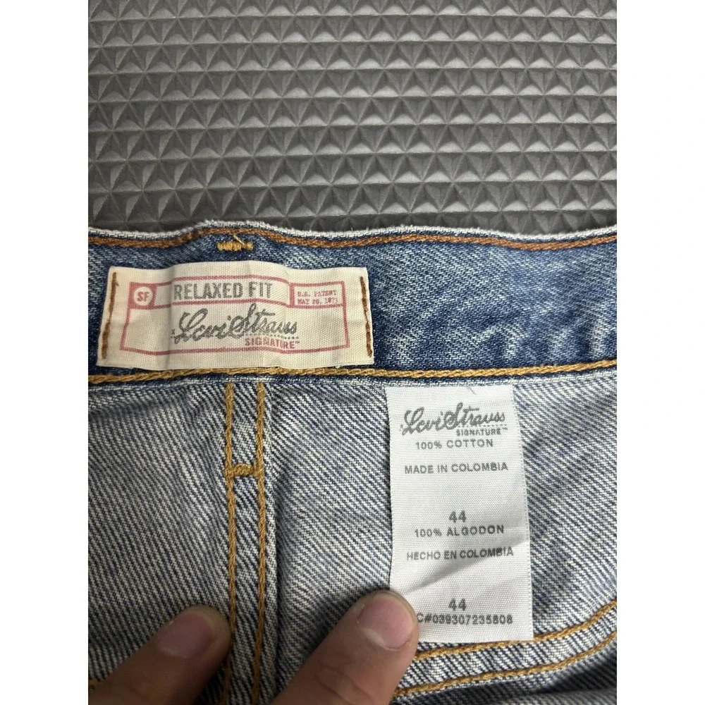 Levi Strauss Signature Men's Relaxed Fit Denim Jean Shorts Size 44 Blue
